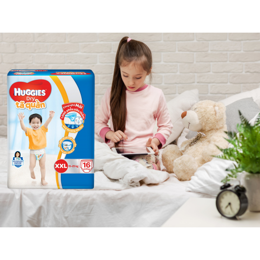 Bỉm - Tã quần Huggies size XXL - 16 miếng (Cho bé 15 - 25kg)