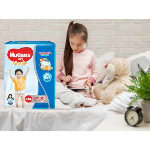 Bỉm tã quần Huggies Dry size XXL 30 miếng (15-25kg)