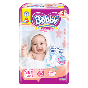 Miếng lót Bobby size Newborn 1 64 miếng (dưới 5kg) 