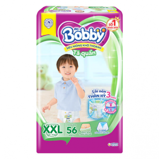 Bỉm tã quần Bobby size XXL 56 miếng (trên 16kg)