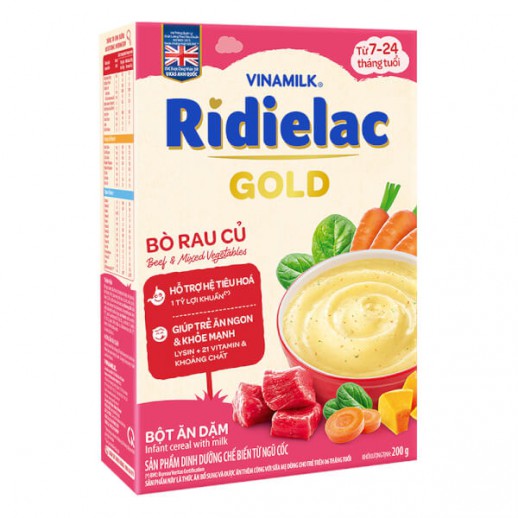 Bột ăm dặm Ridielac Gold bò rau củ HG 200g